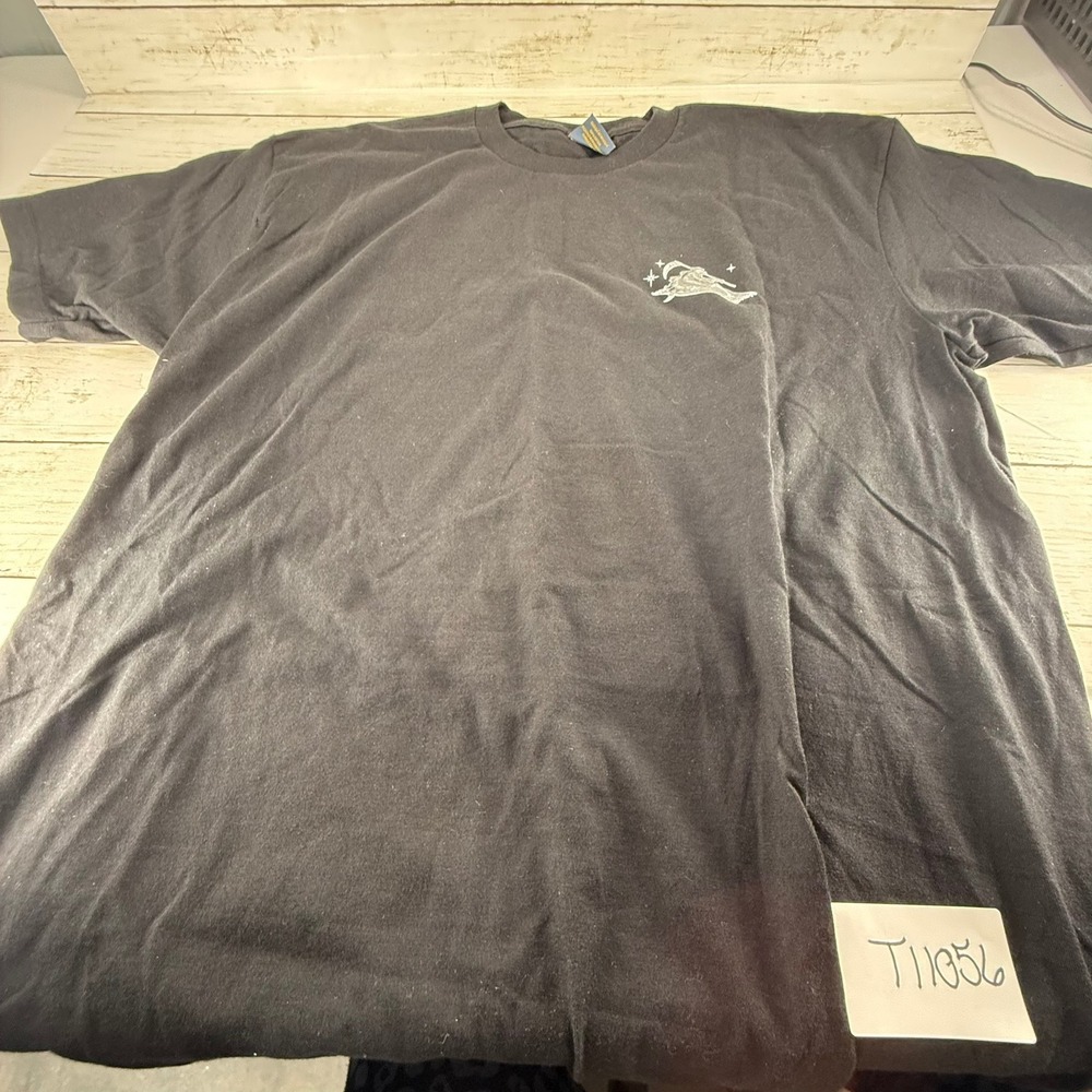 Dark Seas Mens Large Black Graphic T-Shirt Grim Reaper Flying Carpet Streetwear